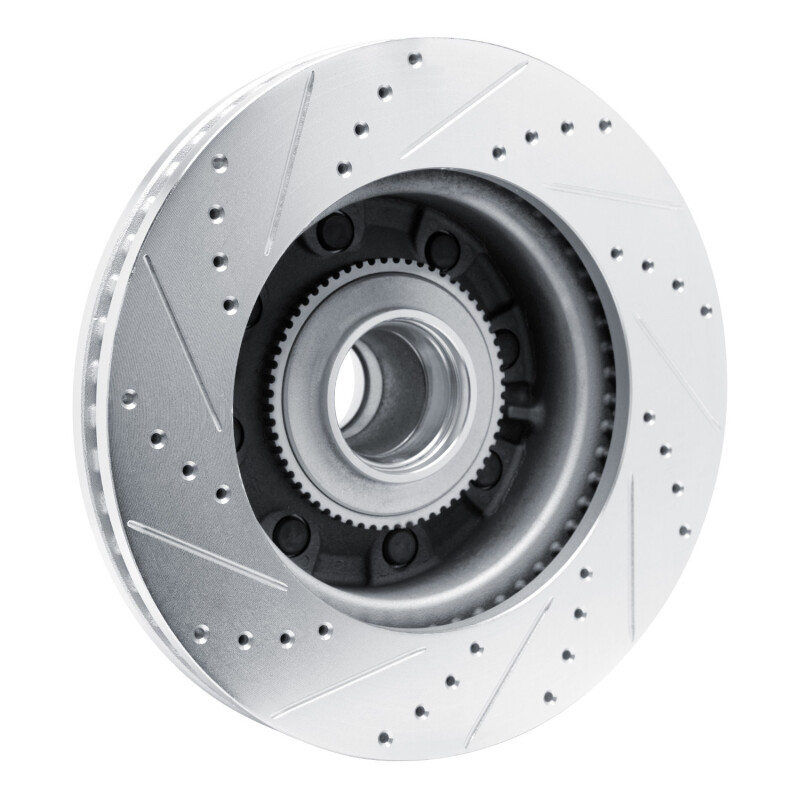 Ford E-350 Super Duty Brake Rotor (1) - Front Right - R1 Concepts - Drilled & Slotted - Silver - `08-`25